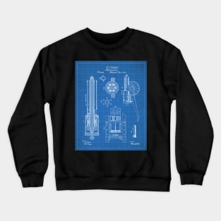 Gatling Machine Gun Patent - Gun Lover Gun Shop Art - Blueprint Crewneck Sweatshirt